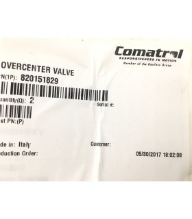 820151829 - Counter Balance Cartridge Valve VCB-12