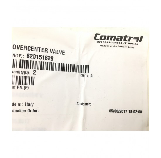 820151829 - Counter Balance Cartridge Valve VCB-12