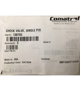 130703 - Single PO Check Valve