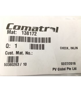 138172 - Check Valve Inline type 3C12-01
