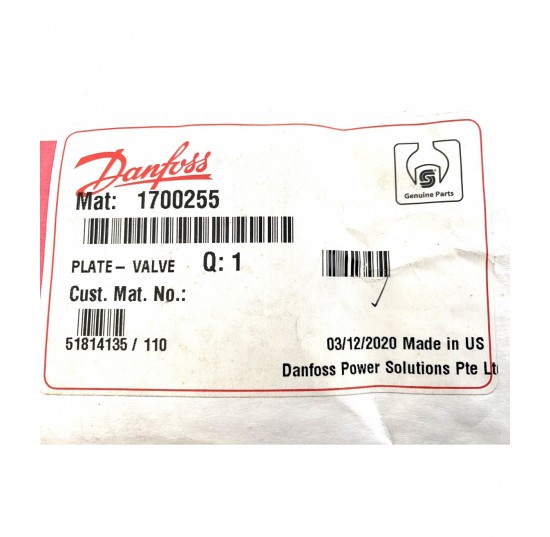 1700255 - Valve Plate, CCW Series 45 L Frame
