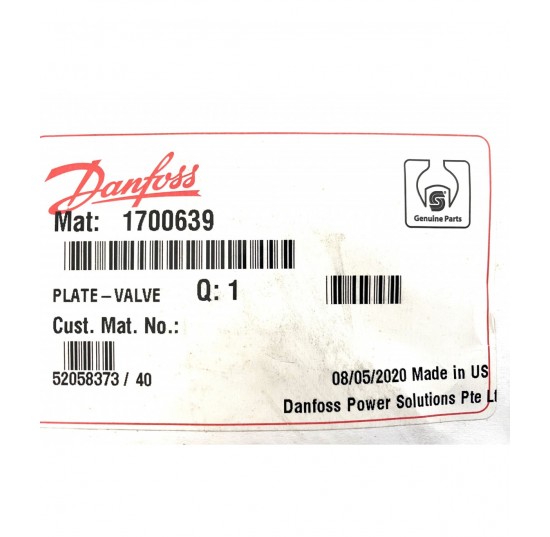 1700639 - Valve Plate, CCW Series 45 K Frame