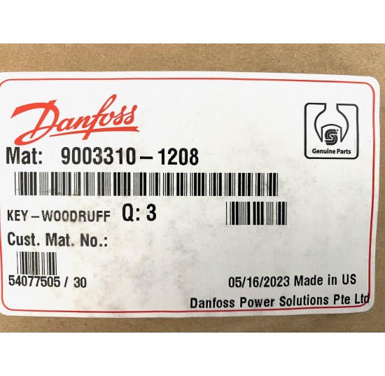 9003310-1208 - Woodruff Key 0.1235x0.500 THIN