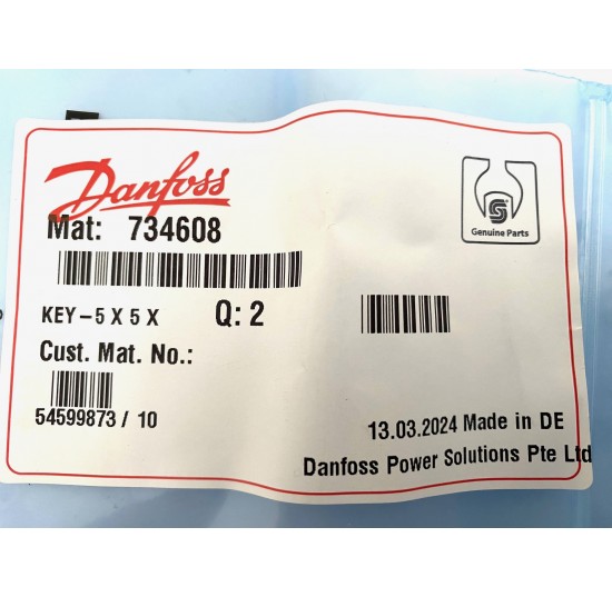 734608 - Key 5x5x12 mm