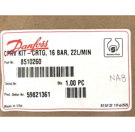 8510260 - Charge Relief Valve Cartridge KIT (G0)