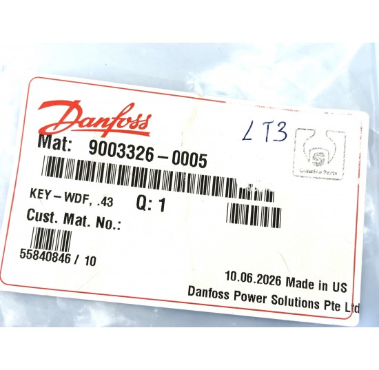 9003326-0005 - Woodruff Key 0.4355x2.750 SPCL